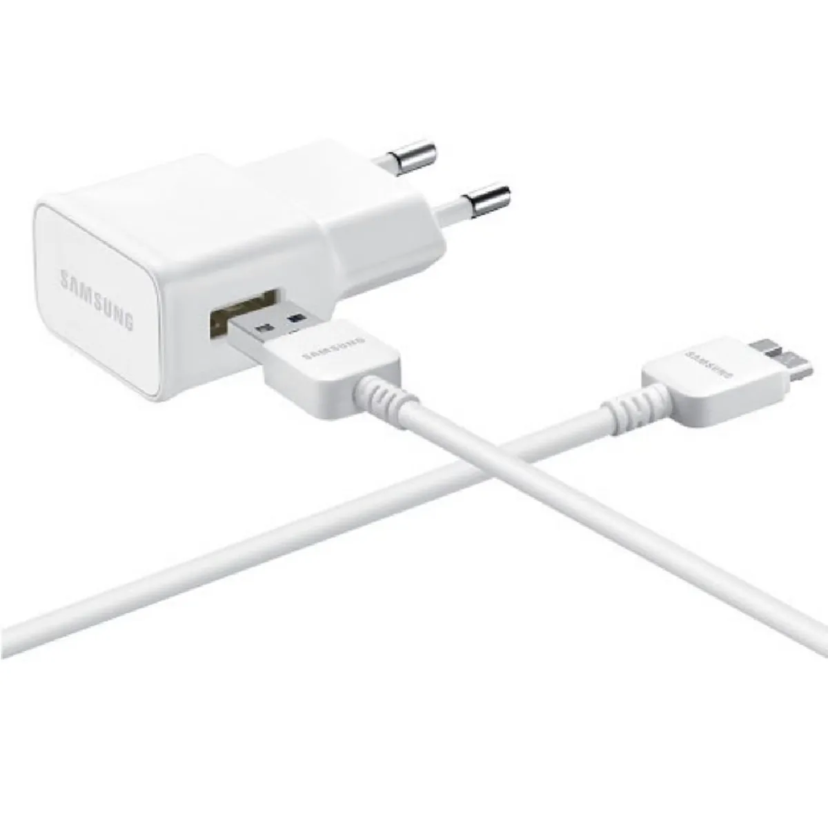 Chargeur secteur EP-TA10 et câble ET-DQ10 pour Samsung S5 Note 3 -blanc