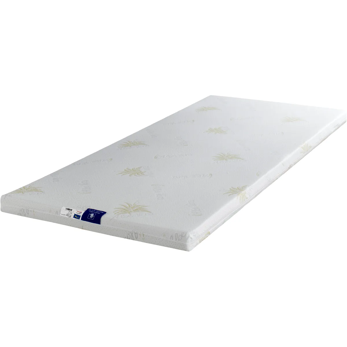 Sur-matelas 4cm 140x190 Mousse à Mémoire de Forme Massante 55Kg/m3 Déhoussable Housse Lavable à 30° à l'Aloe Vera 140 190