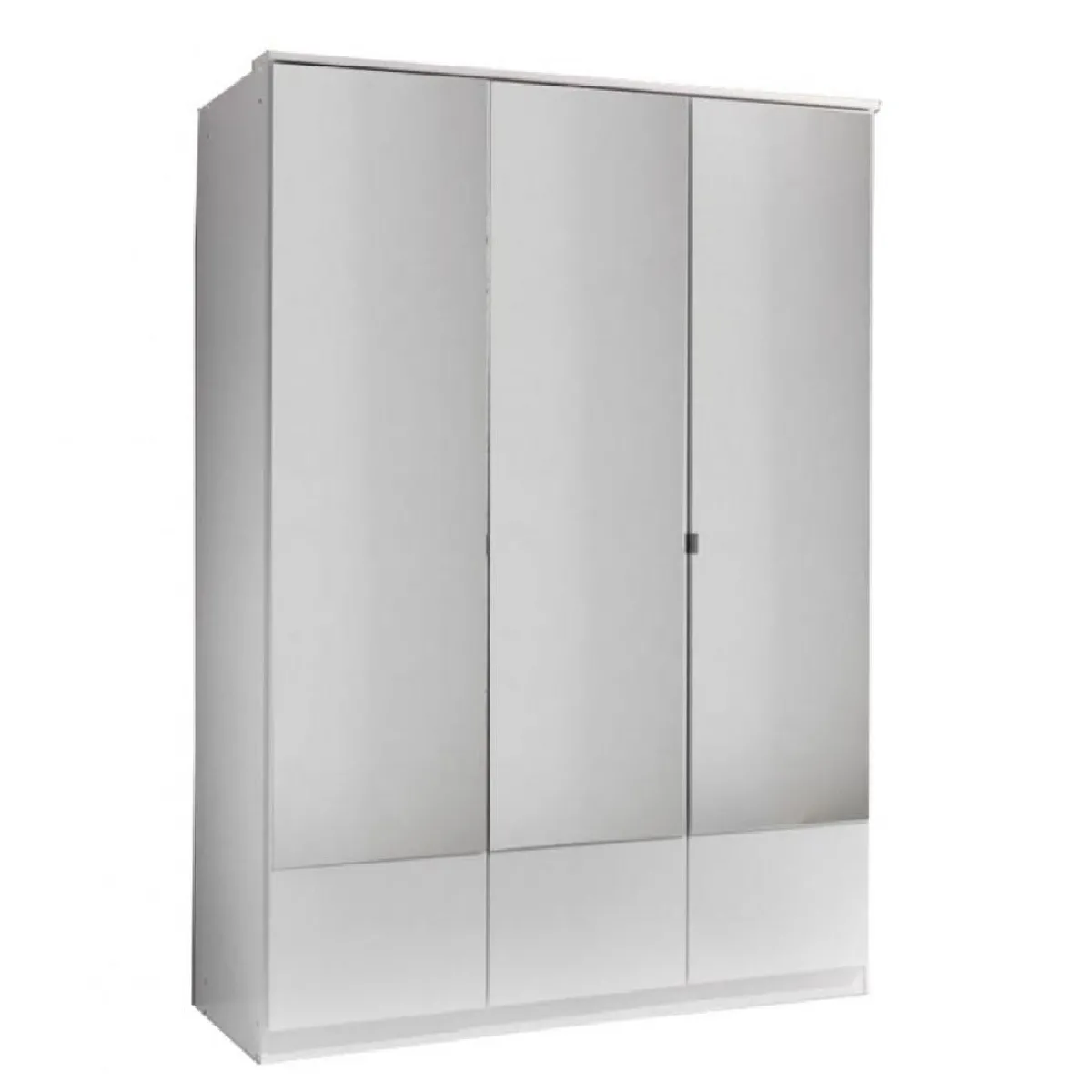 Armoire penderie DINGLE 3 portes miroirs largeur 135 blanche