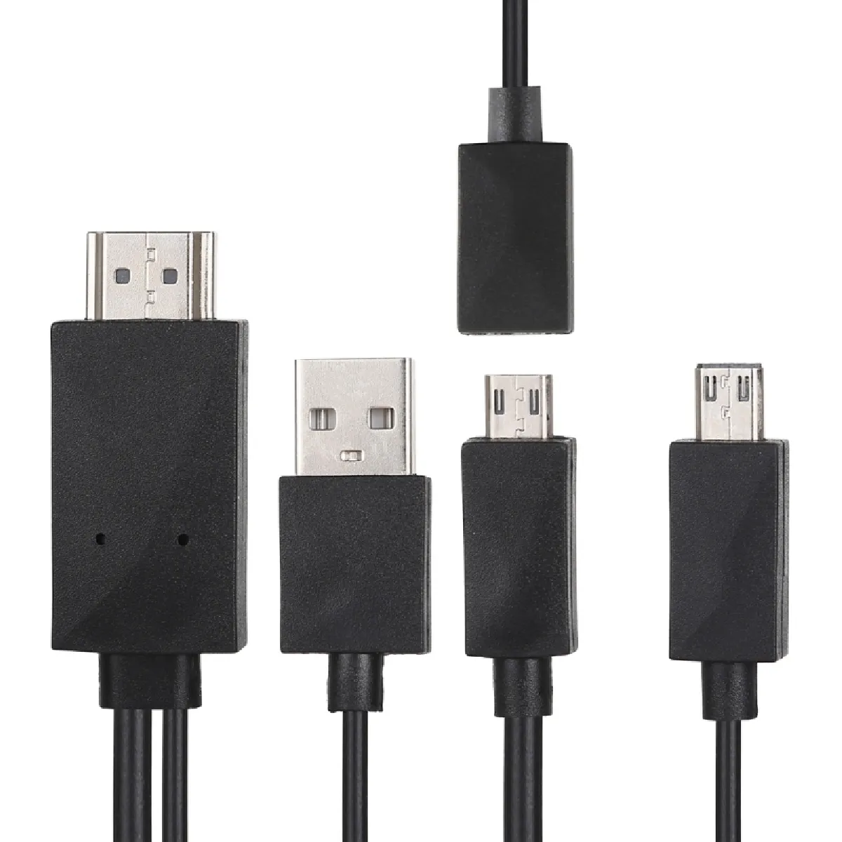 Câble adaptateur micro USB MHL vers HDMI multi-usage de 1,8 m, prise en charge de la sortie Full HD 1080p, pour Galaxy S6 / S IV / i9500 / Galaxy Note III / N9000 / Galaxy SIII / i9300 / Galaxy Note II / N7100 (Noir)