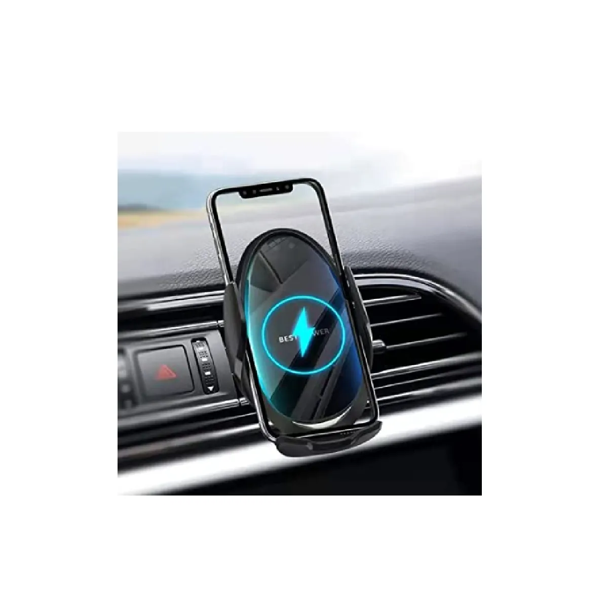 Chargeur de voiture sans fil, Smart Sensor 15W Charge rapide Auto-Clamp Air Vent Support de téléphone pour Apple iPhone 8/8 Plus/X/XS/Max/XR/Samsung Galaxy S9/S9+/S8/S8+/S7+/Note 8 (Noir)