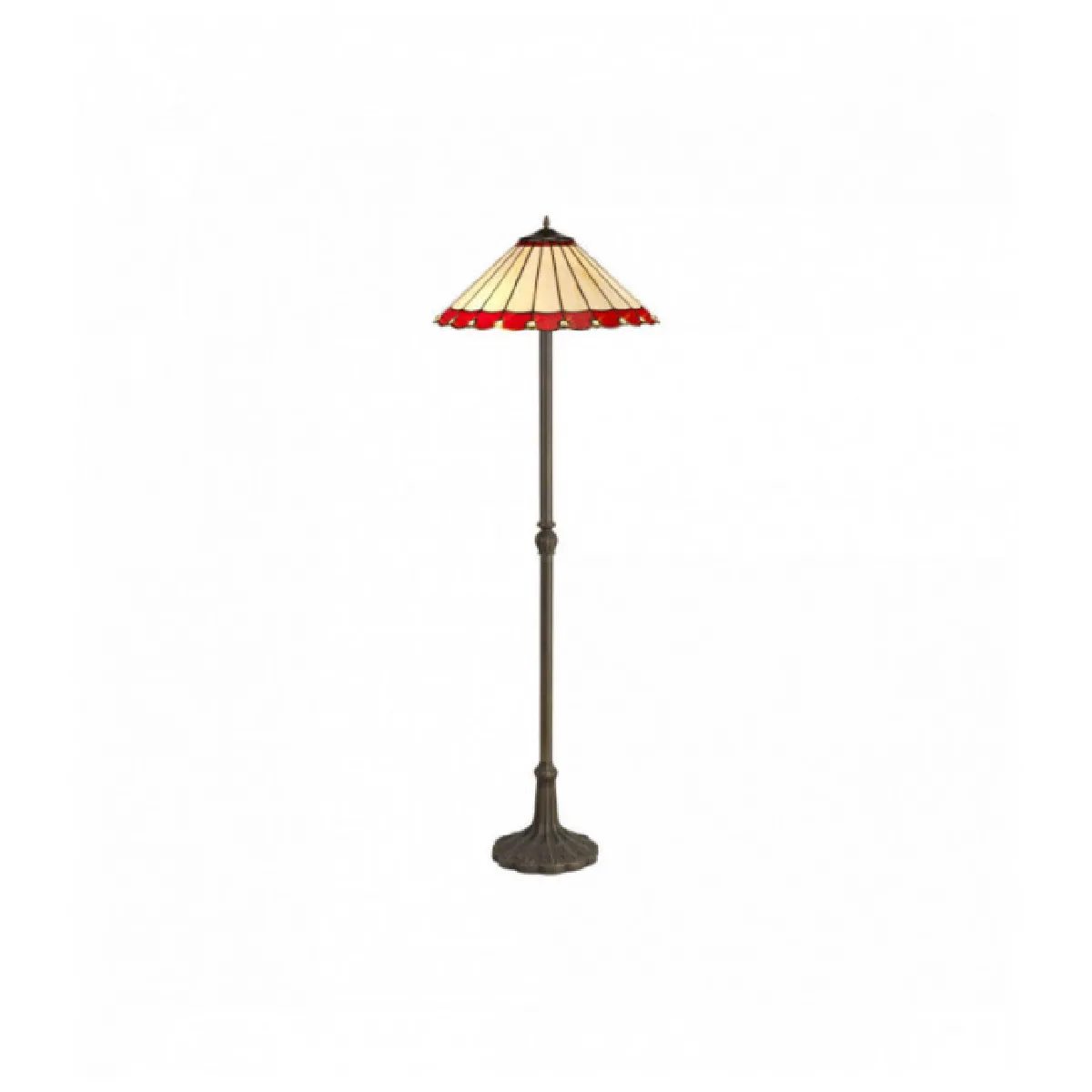 Lampadaire Tiffany Calais 2 Ampoules Rouge