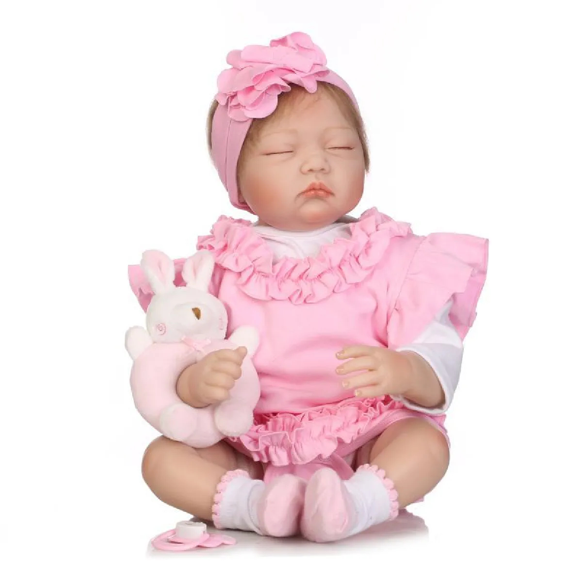 Poupée bébé régénérée quai silicone souple 22/55 cm réaliste poupée jeune fille mariée.