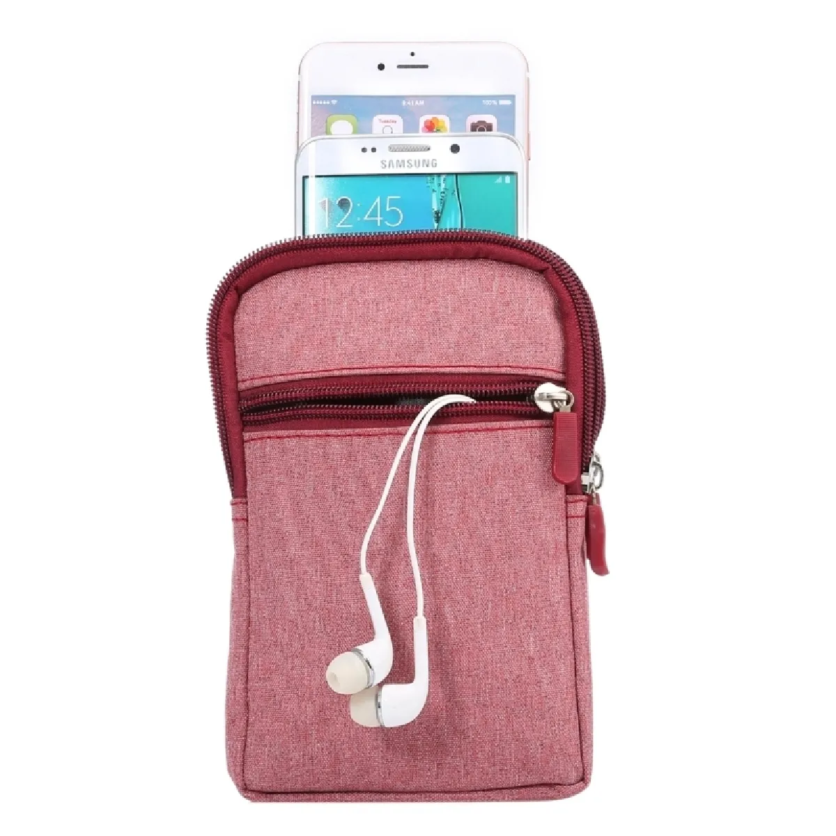 Housse Étui rose pour Samsung Galaxy Note 8 & S7 Edge / iPhone X & 7 & 7 Plus & 6 Plus & 6s Plus / Huawei Mate 8, Taille: 18,0 x 11,0 x 2,5 cm Universel Jeans Leisure Style en cuir / sac de taille