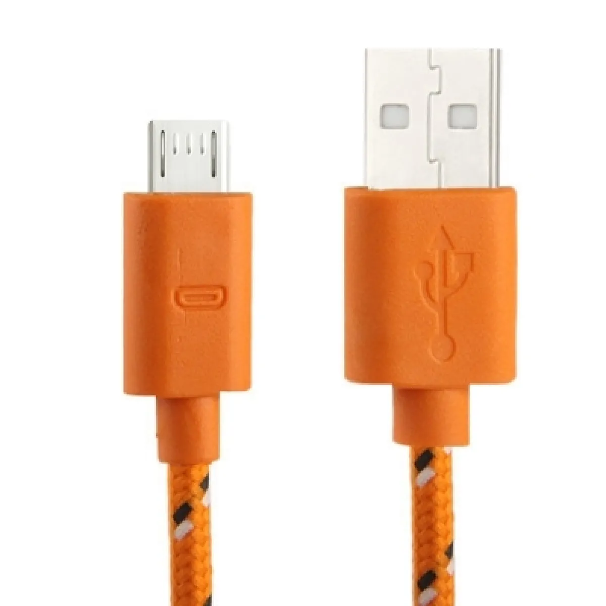 Câble Orange pour Samsung Galaxy S IV / i9500 / S III / i9300 / Note II / N7100 / Nokia / HTC / Blackberry / Sony, Longueur: 3m de transfert de données / de charge en nylon Micro 5 broches USB