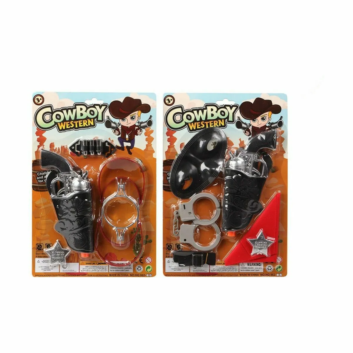 Revolver Cowboy Western Cow-boy Lot 32 x 20 cm