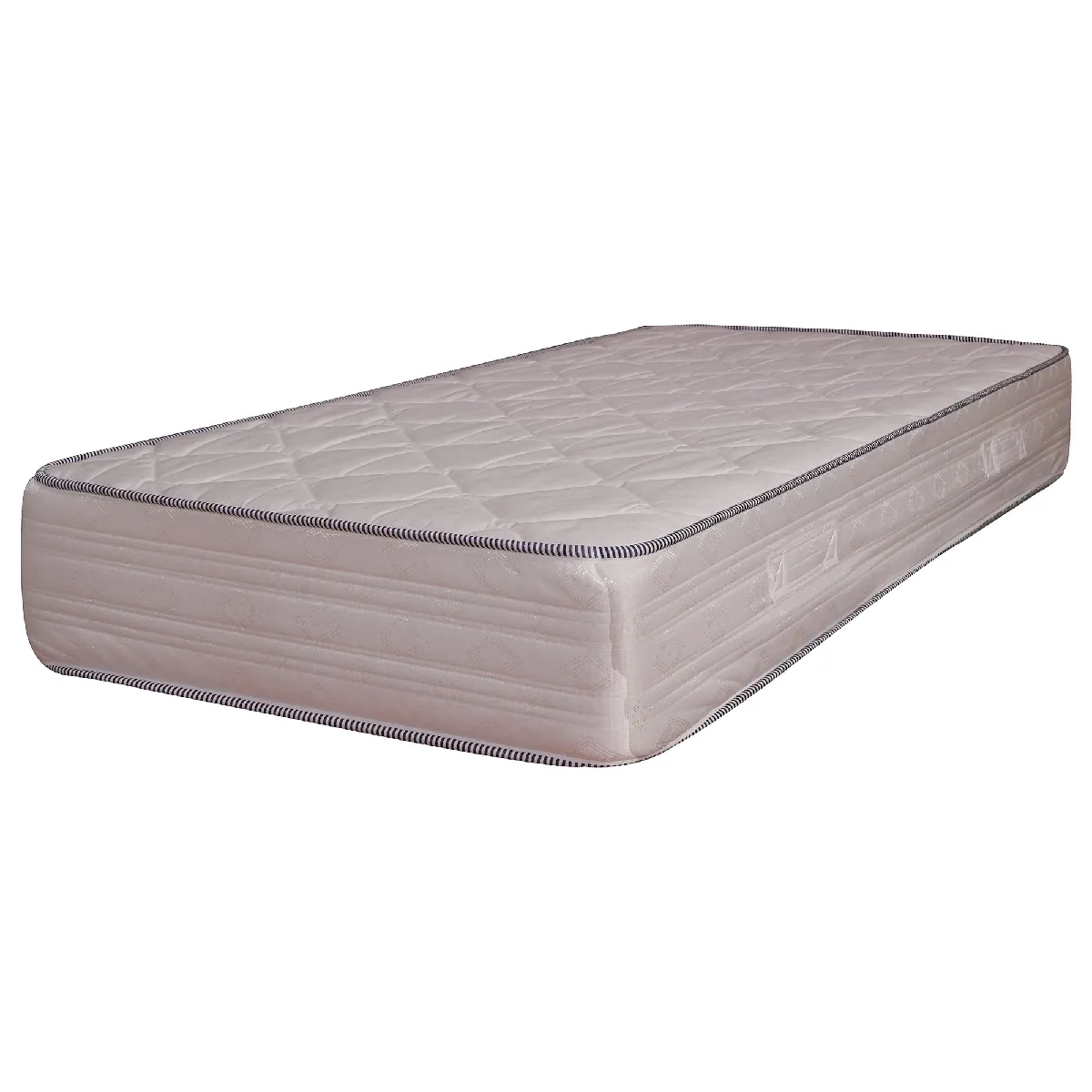 Matelas orthopédique simple, Made in Italy, rembourrage en mousse de polyuréthane et fibre hypoallergénique, revêtement en tissu jacquard, cm 90x190h24, Blanc