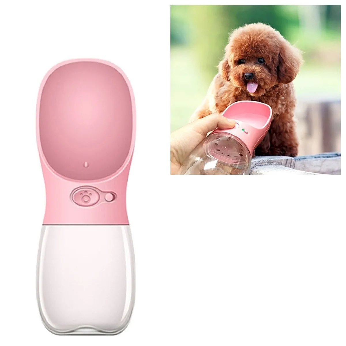 Distributeur D'eau Pour Animaux De Compagnie Portable Bouteille Chien Chiot ChatTaille 550 ml Rose