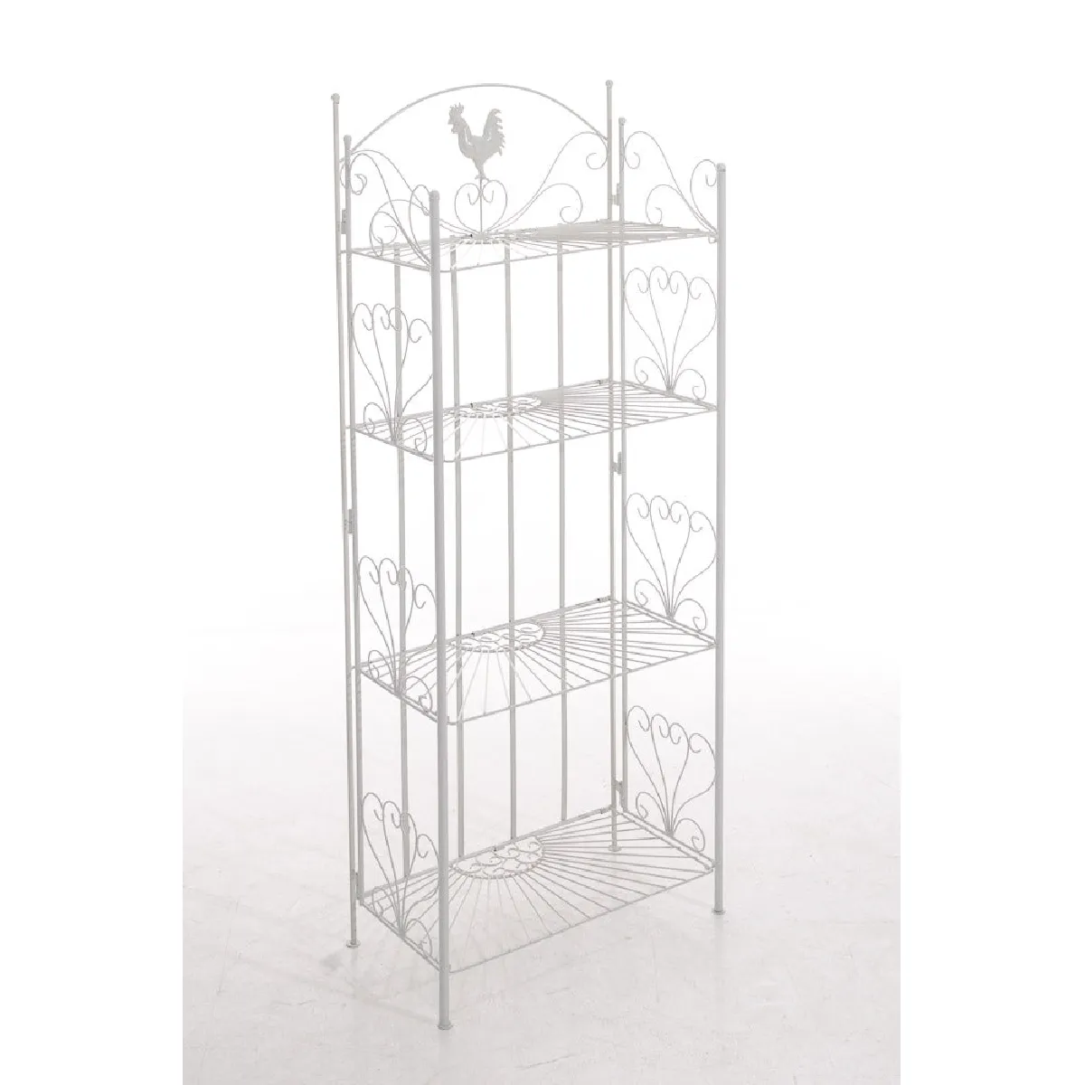 Etagère de rangement support plantes meuble pour terrasse balon salon en métal blanc 10_0003722