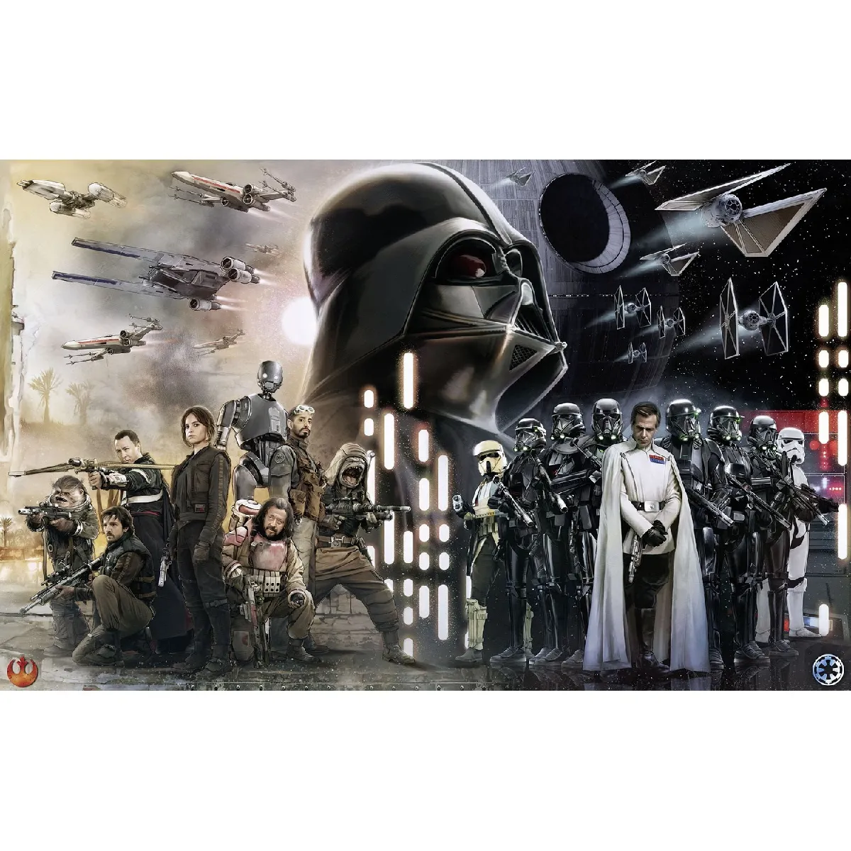 Papier Peint intissé panoramique Rogue One : A Star Wars Story Les rebelles contre l'étoile de la mort - Star Wars 400X250CM