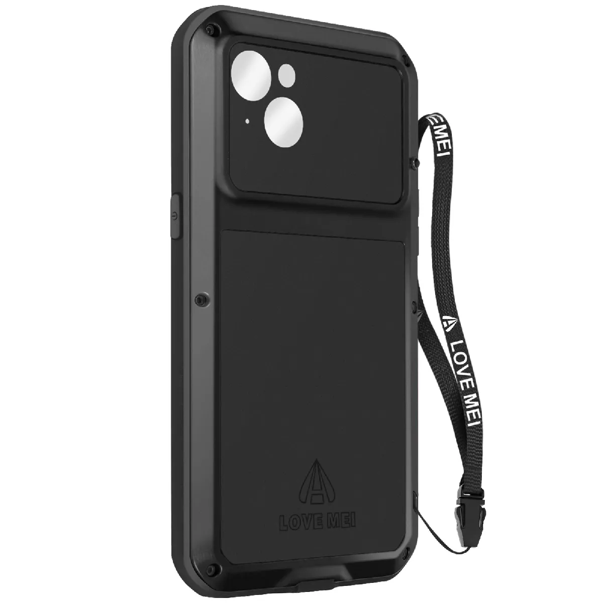 Coque Love Mei pour iPhone 14 Intégrale Antichoc Antichute Etanche Noir