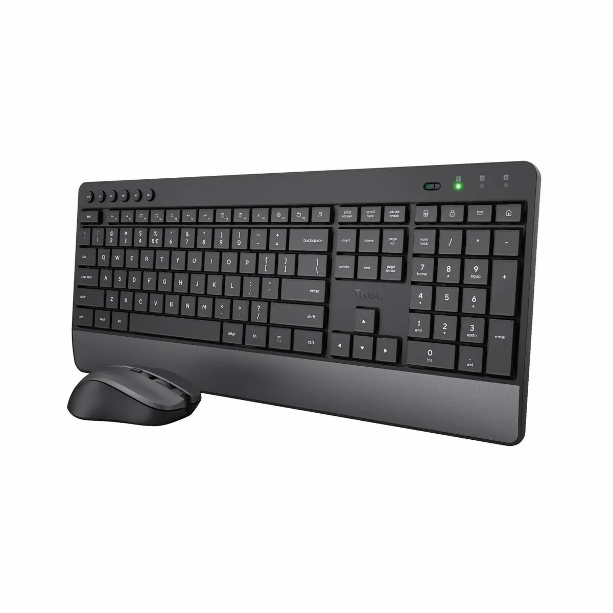 clavier et souris Trust Trezo Noir Monochrome QWERTY Qwerty US