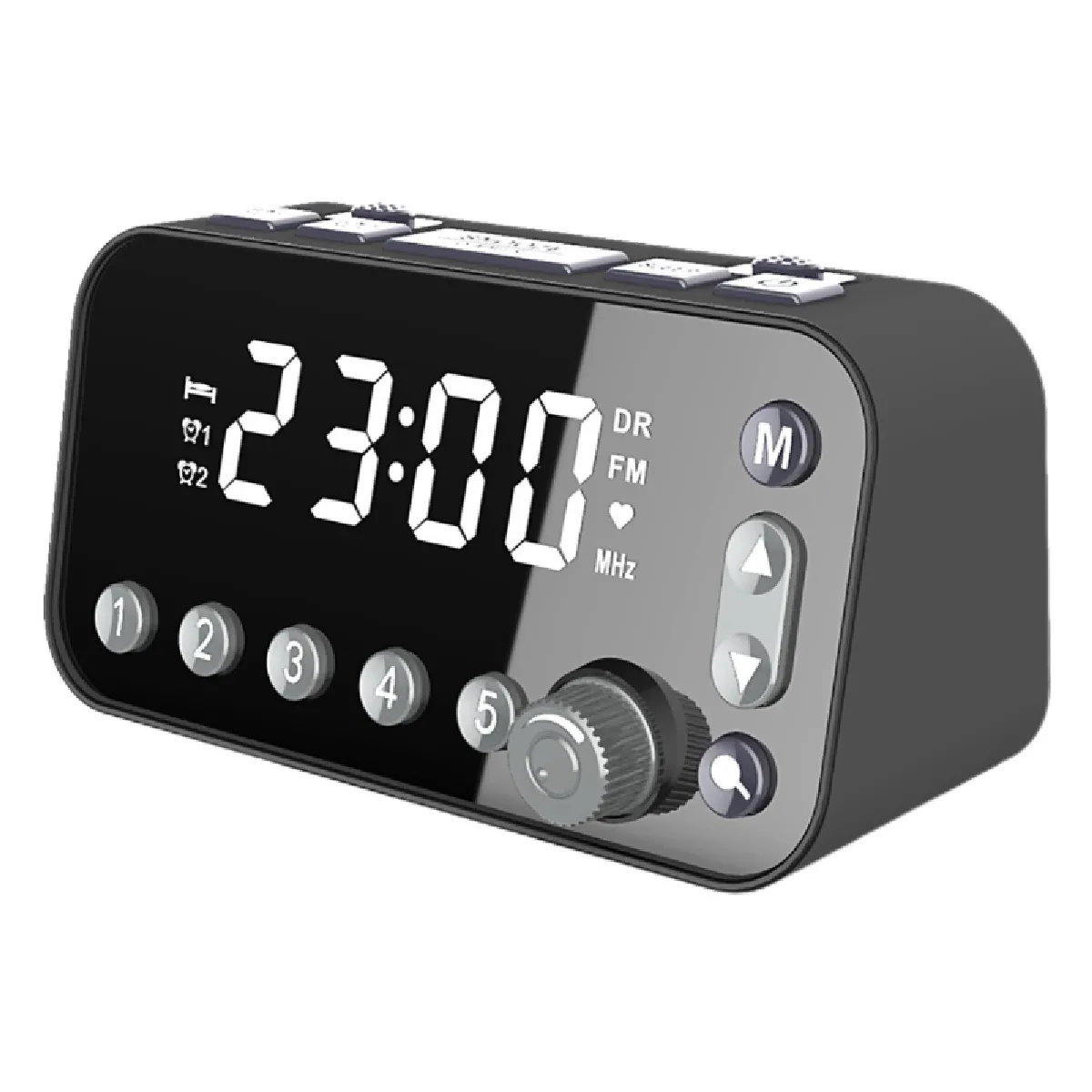 Table de chevet rétro alarme numérique horloge LED grand écran DAB/FM radio réveil double