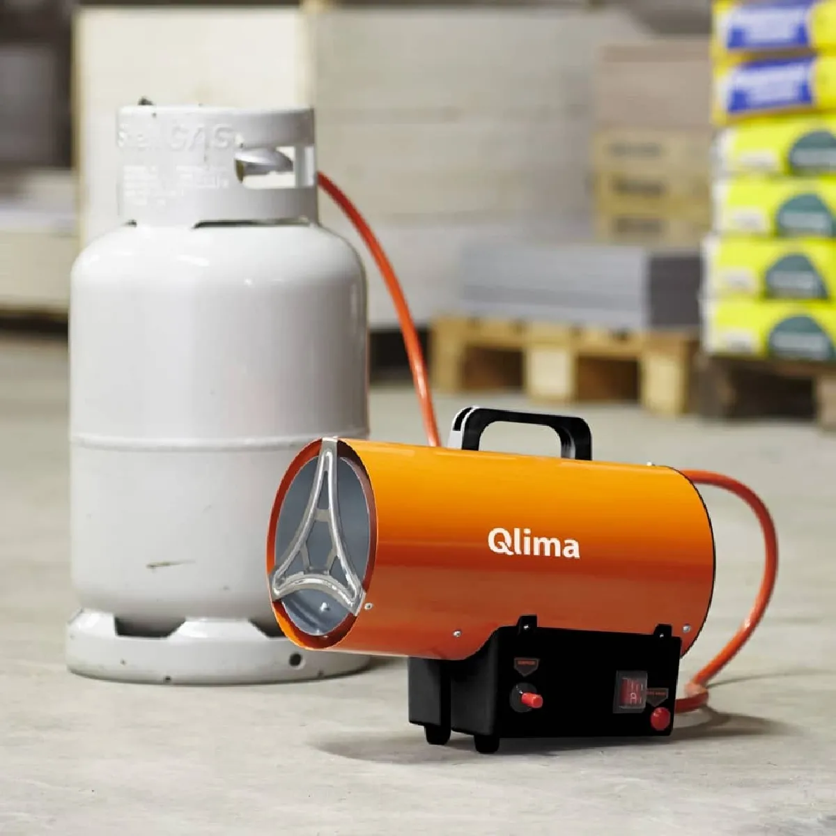 Qlima Chauffage à air forcé au gaz GFA 1015 19x38x30,5 cm Orange