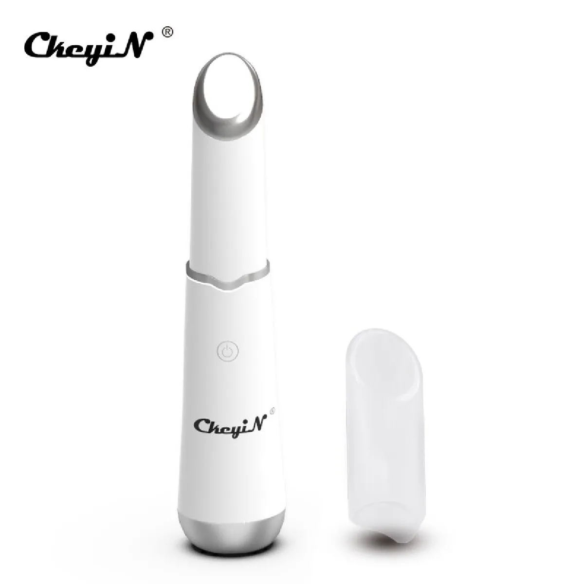 Masseur électrique des yeux Rouleaux Vibrations ioniques Chauffage Massage du visage Effacer les cercles sombres Anti-rides LED Massage thermique   Appareil de beauté à usage domestique (blanc)