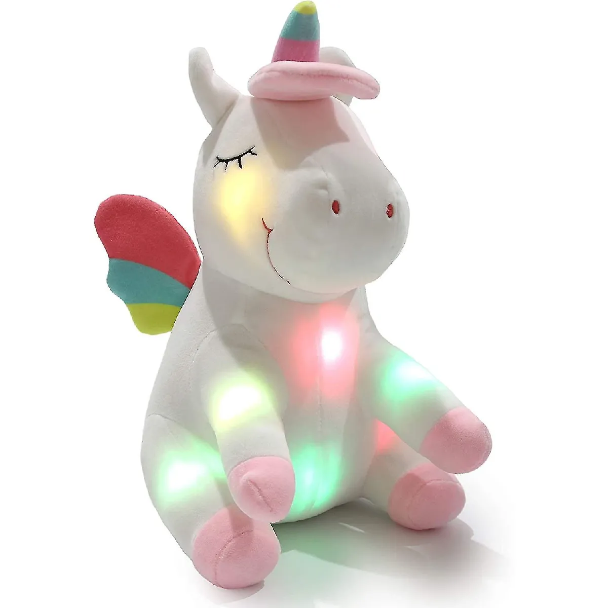 LBQ - Lumière Licorne Peluche Douce Peluche LED Animaux avec veilleuse colorée Lumière, 12