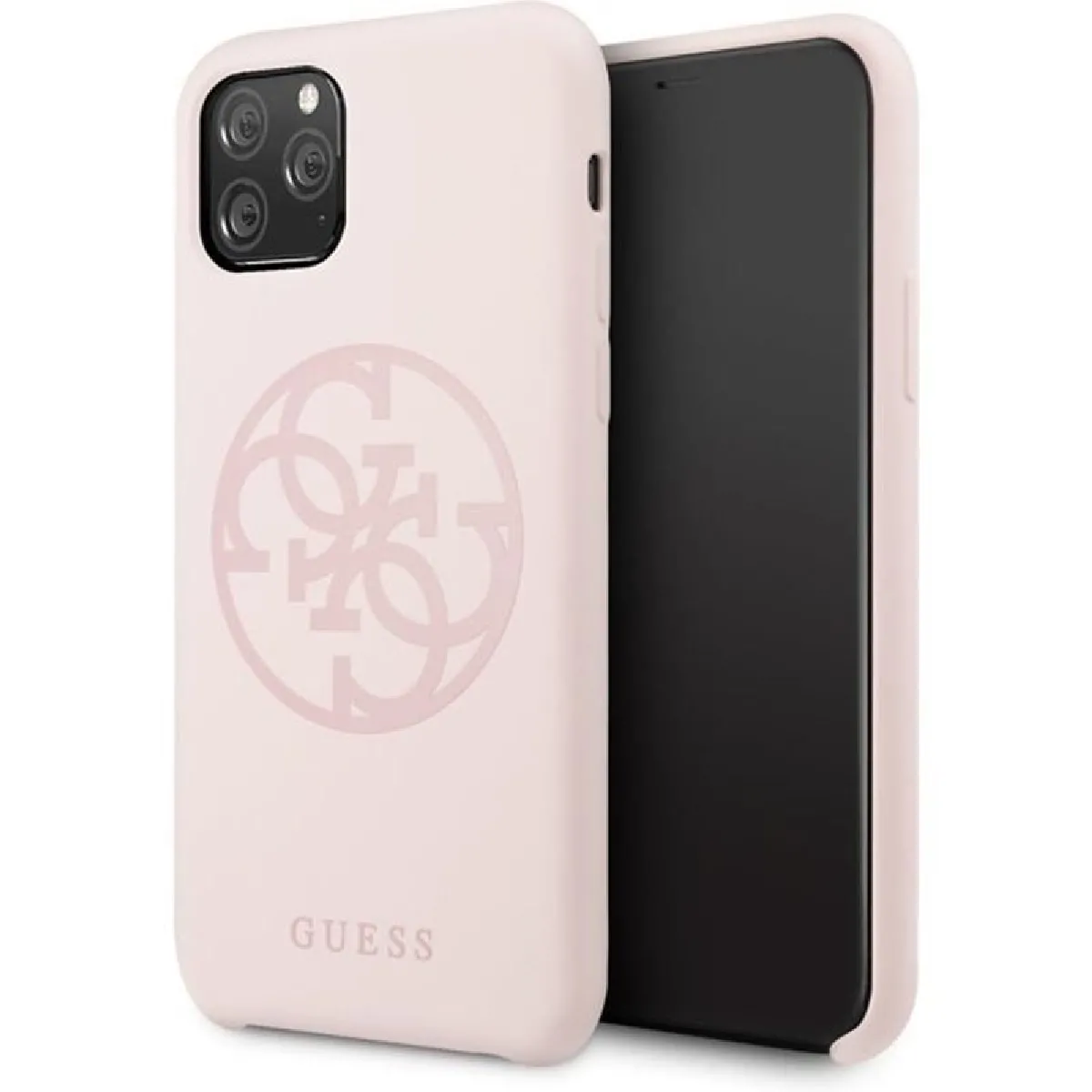 Guess Silicone - Coque pour iPhone 11 Pro Max (Rose clair)