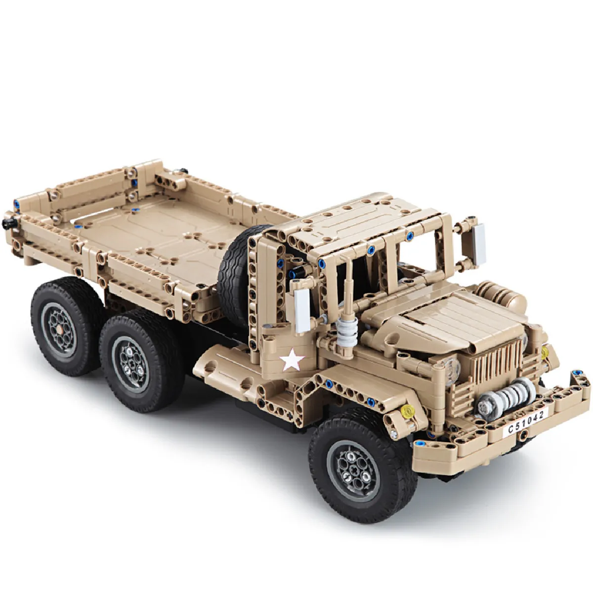 Construction de véhicules 2.4G camion militaire bricolage Blocs Briques RC Simulation voiture Jouets gris