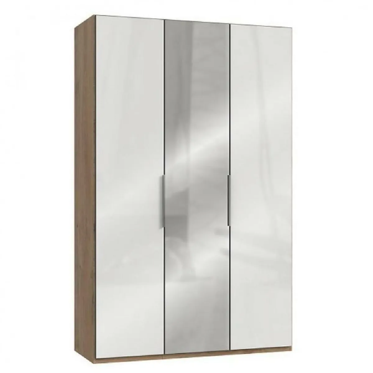 Armoire penderie LISEA 2 portes verre blanc 1 porte miroir 150 x 236 cm HT