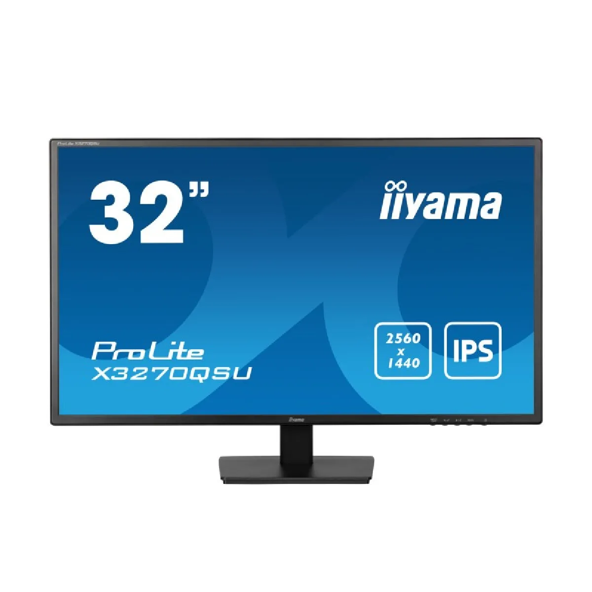 Ecran IIYAMA 31,5" Noir 3ms dalle IPS 2560x1440 100Hz 250 cd/m² 2xHDMI 1xDisplayPort 3xUSB HUB (3.2) HPs VESA 100x100 X3270QSU-B1