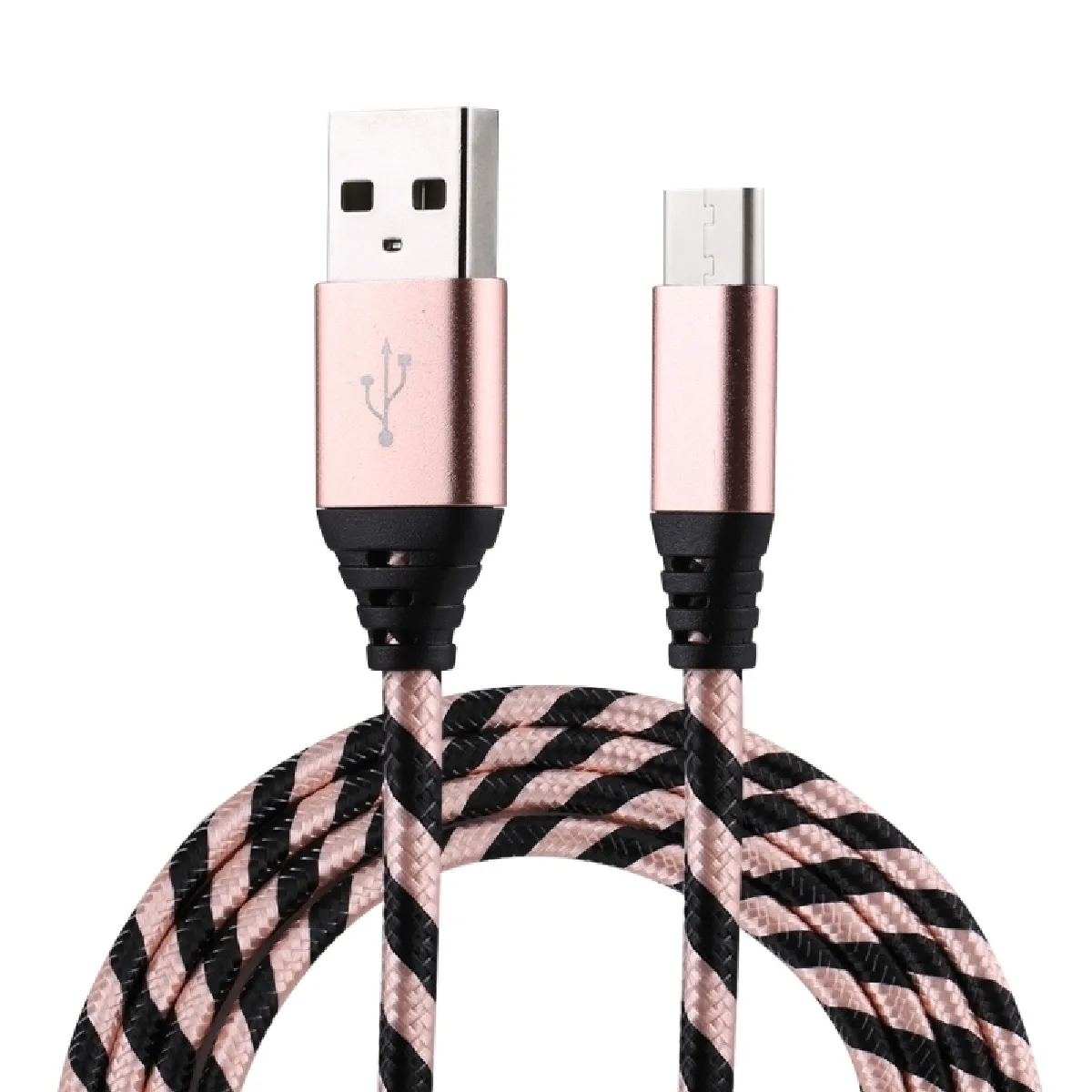 Câble or rose pour Samsung Galaxy S8 et S8 + / LG G6 / Huawei P10 P10 Plus / Oneplus 5 / Xiaomi Mi6 Max 2 autres Smartphones 1m USB à USB-C / Type-C Nylon Weave de synchronisation de données de style