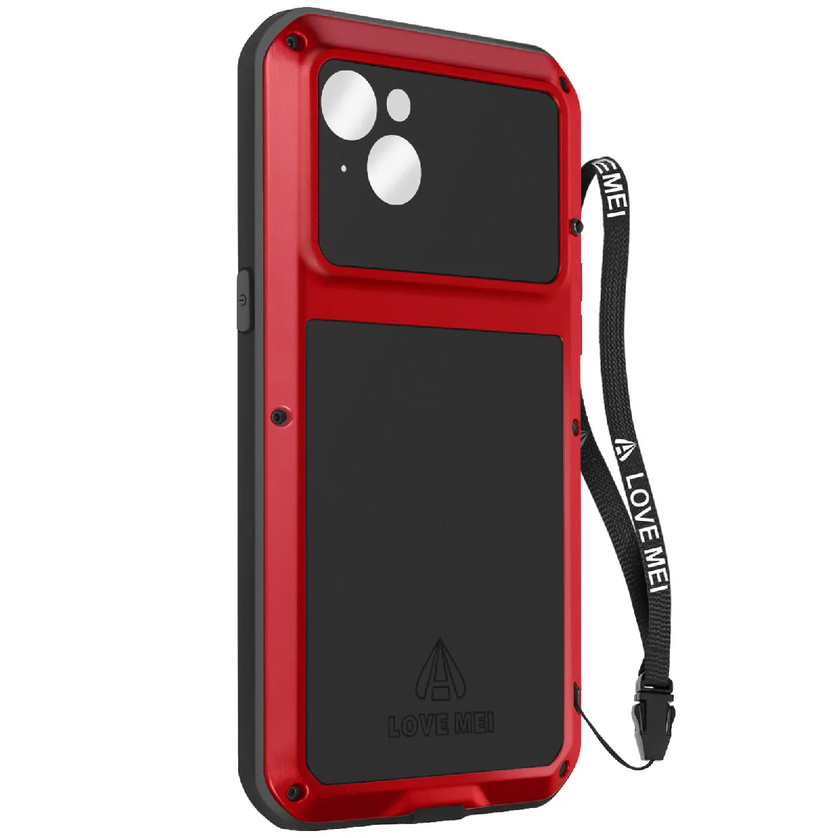 Coque Love Mei pour iPhone 14 Intégrale Antichoc Antichute Etanche Rouge