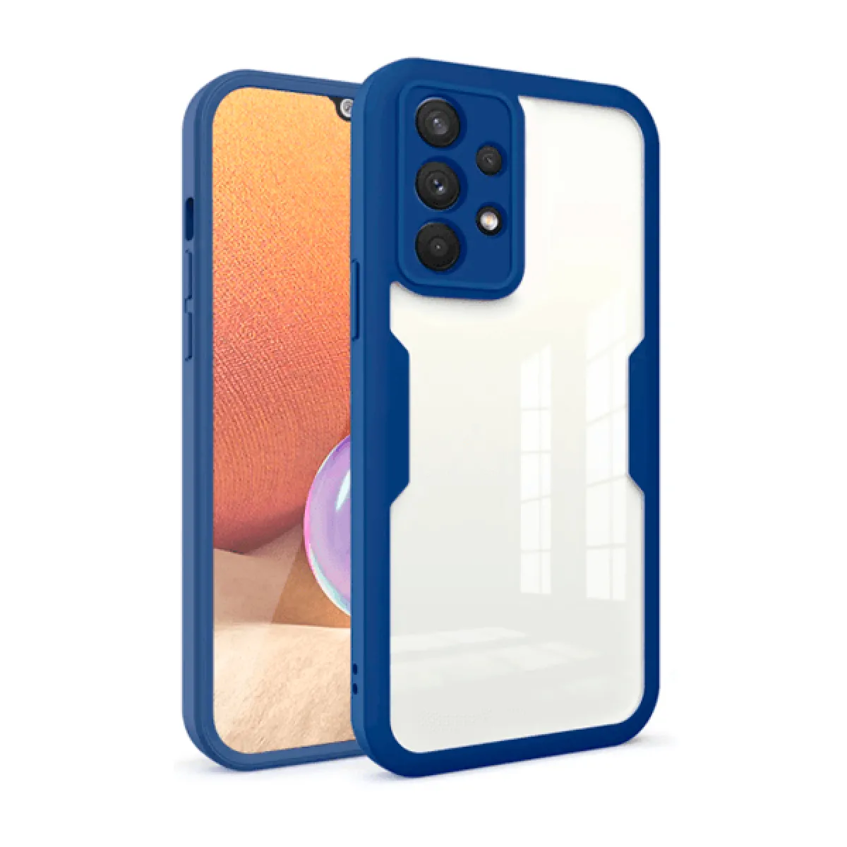 Coque Anti-Crash 360 Protection Résistant aux Chocs Avant et Arrière pour Samsung Galaxy A52 - Bleu Foncé