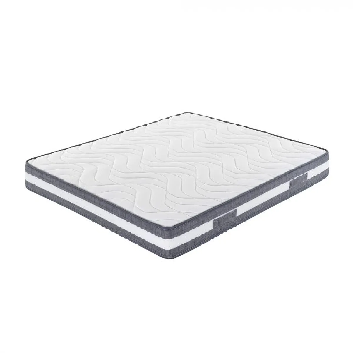 Matelas double en mousse de polyuréthane, Made in Italy, avec rembourrage en fibres hypoallergéniques, 160 x 190 x 23 cm, Couleur blanc