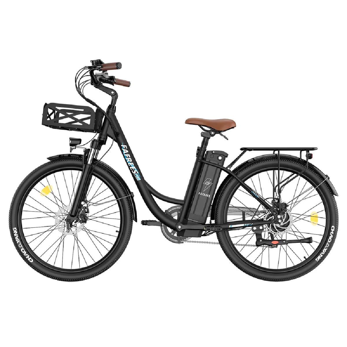 Fafrees F26 Vélo électrique durable, moteur 250W, batterie 36V 20.3Ah, pneus 26*1.95'', vitesse maximale de 25 km/h, Autonomie de 140 km, SHIMANO 7 vitesses Noir