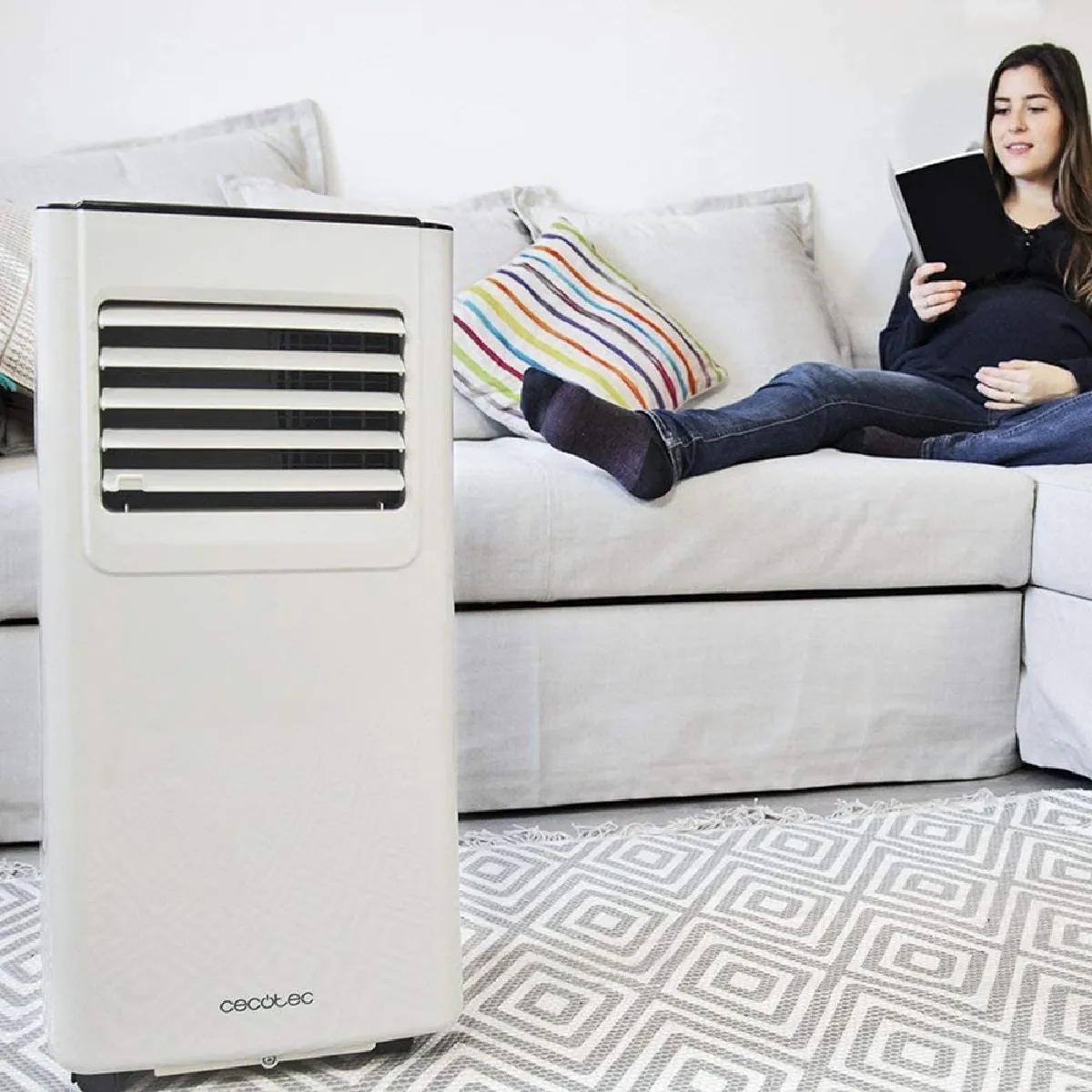 Climatiseur mobile 3 en 1 avec fonction climatisation,ventilation,déshumidification 7000 BTU blanc