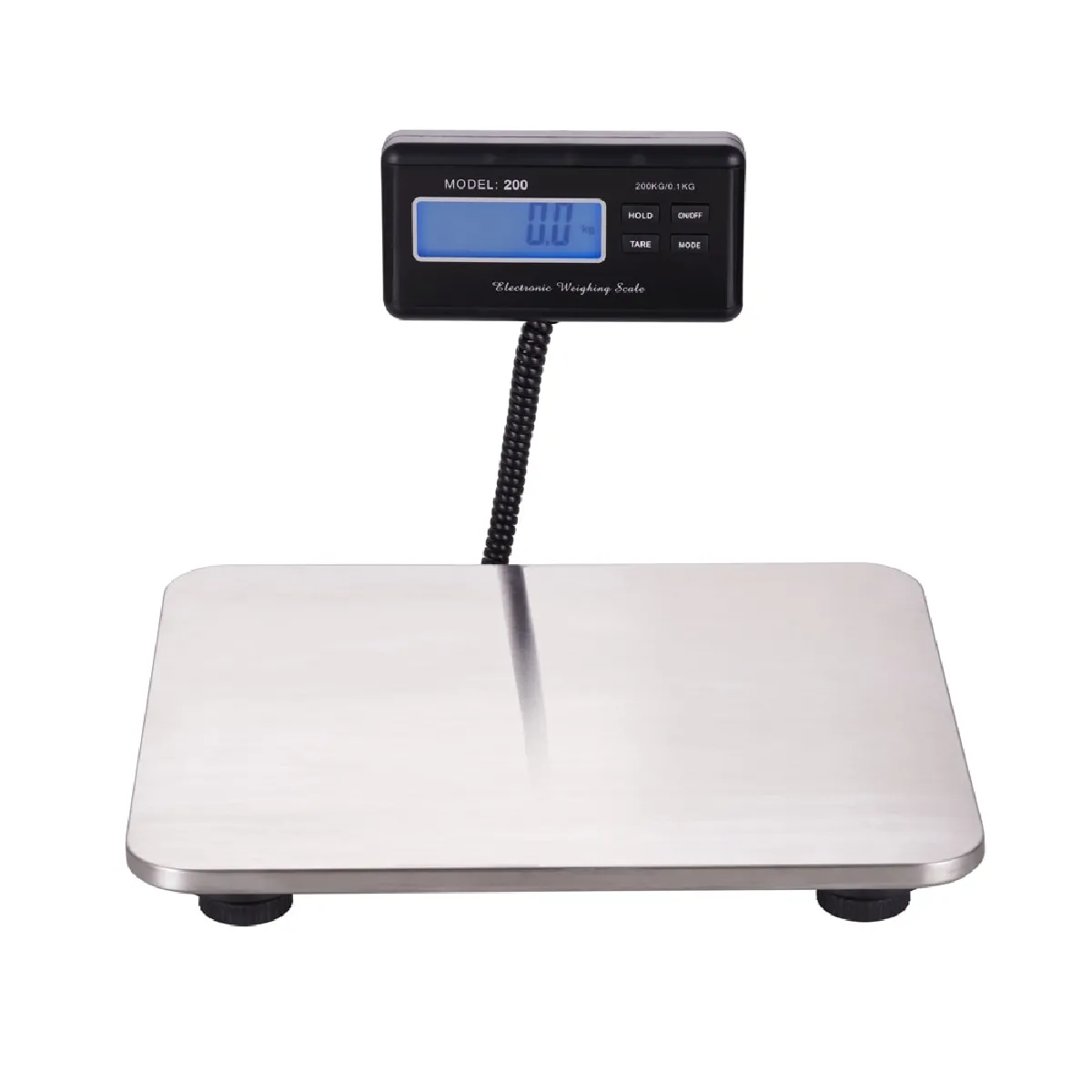 Balance électronique portable Balance postale numérique Balance de plancher à cristaux liquides Plate-forme en acier inoxydable 300 kg(Argent)