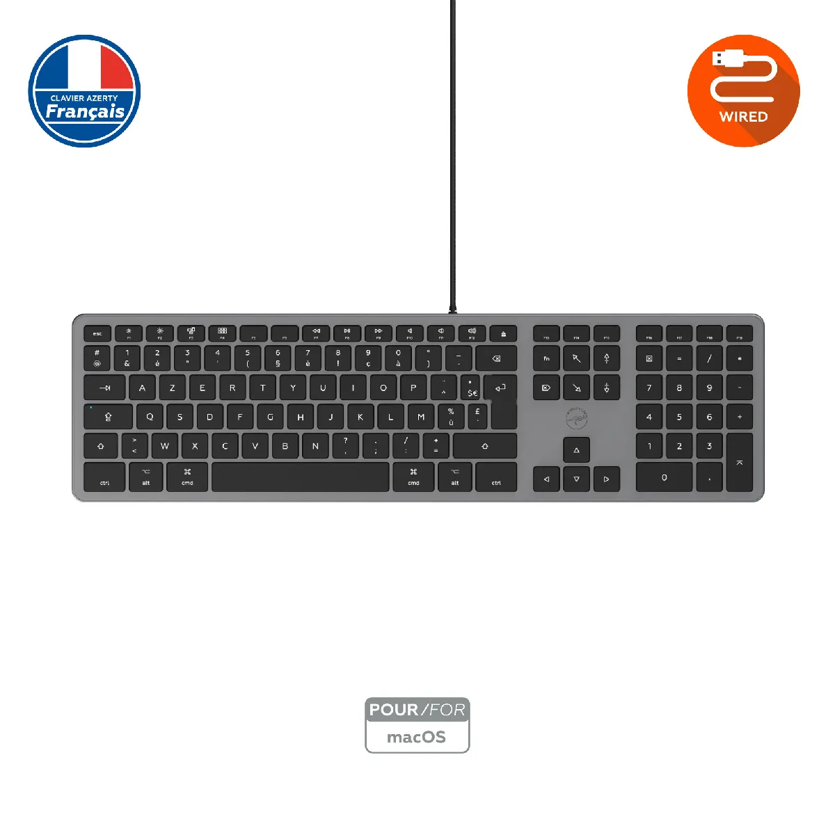 MOBILITY LAB - Clavier Filaire USB pour iMAC Pro APPLE (GRIS FONCE)