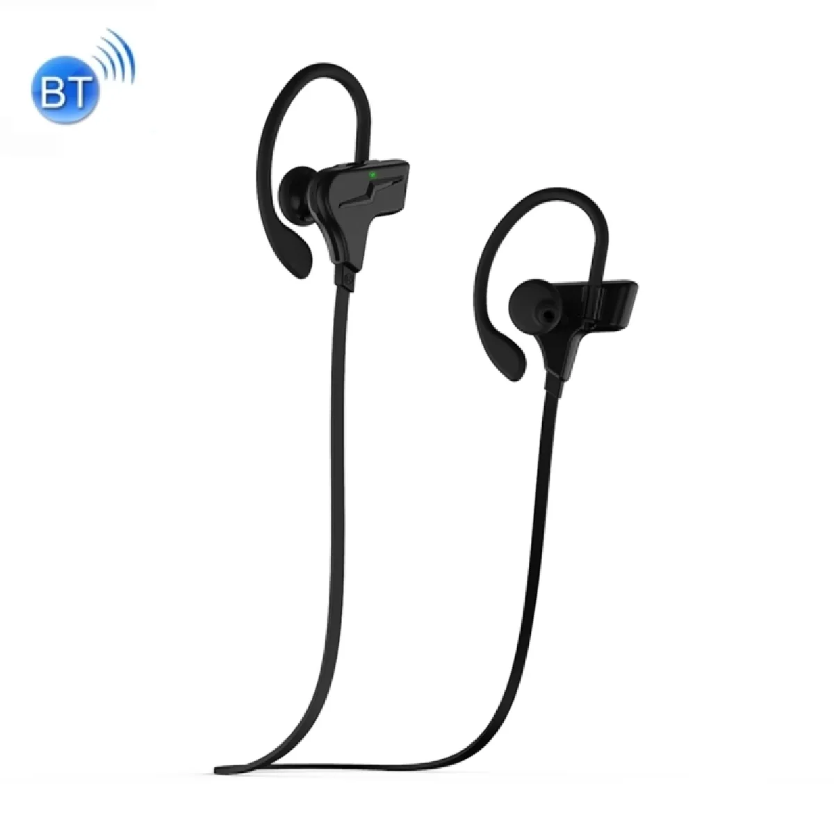 Ecouteur Bluetooth pour iPhone sans fil stéréo Sport Crochet d'oreille écouteurs avec contrôle du volume Mic Soutien Handfree Appel Samsung HTC Sony et Smartphones Noir