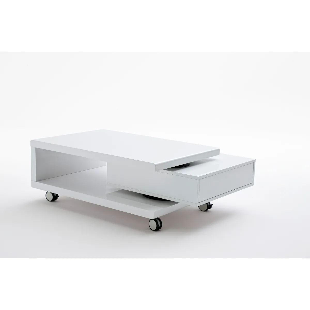 Table basse en blanc laqué brillant - L90 x H36 x P60 cm -PEGANE-