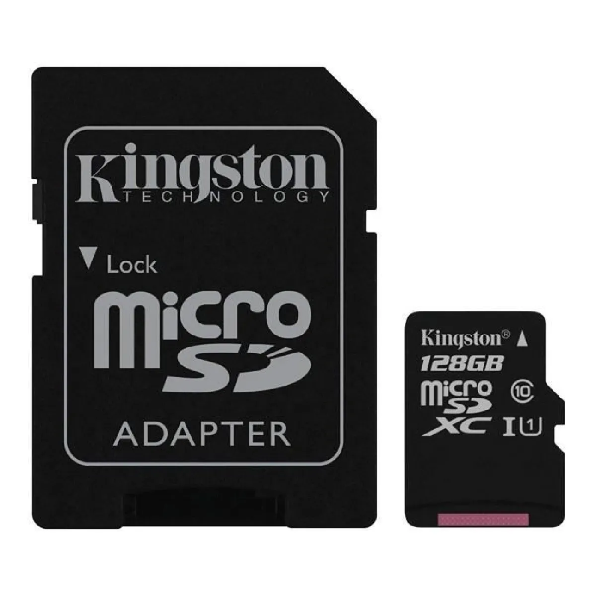 Micro SD HC Kingston 128 GB classe 10, Micro support de stockage mémoire avec Adaptateur