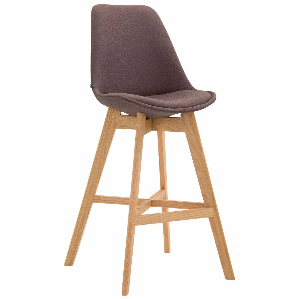 Tabouret de bar chaise haute design scandinave moderne en tissu marron TDB10380