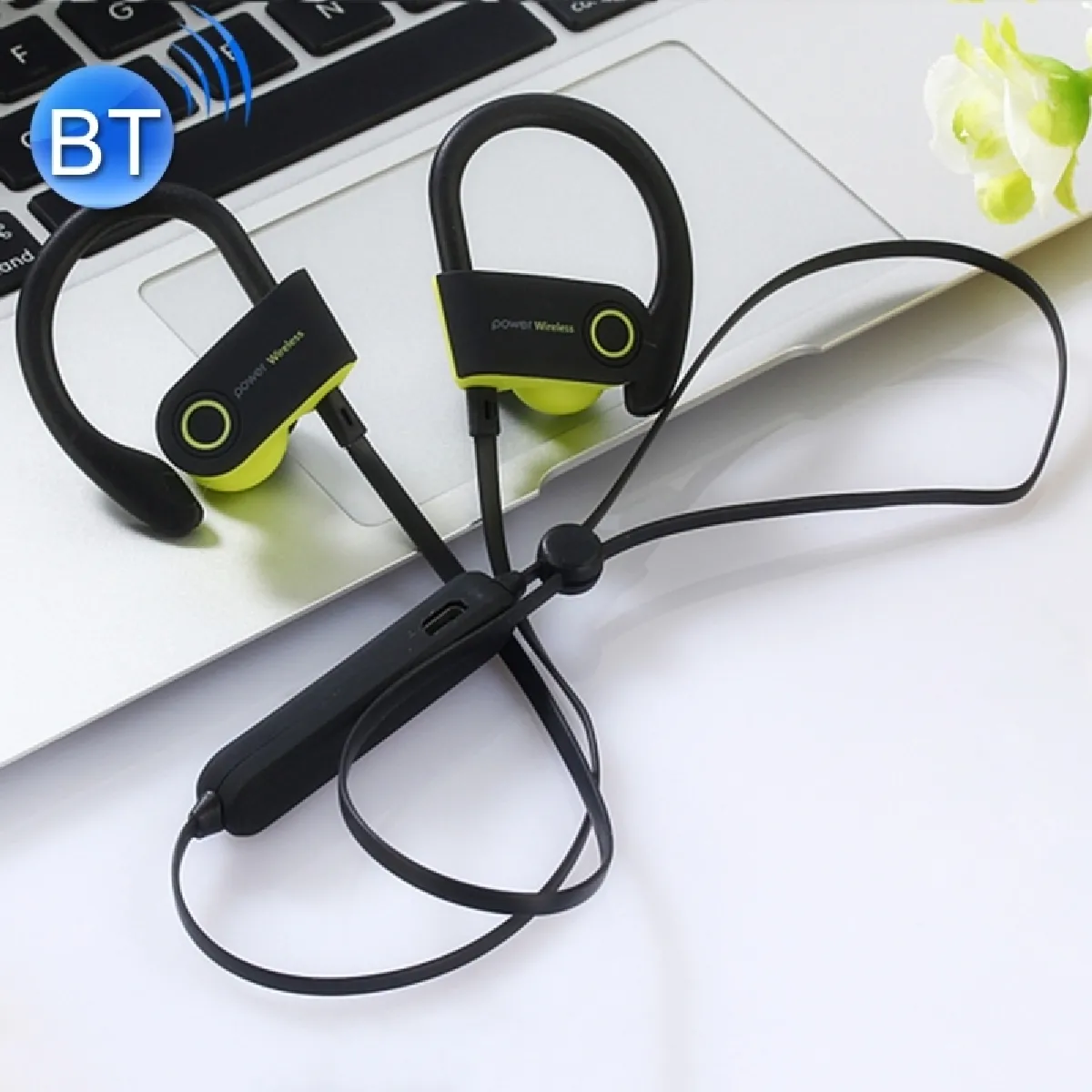 Oreillette Bluetooth noir pour iPhone, Galaxy, , Xiaomi, LG, HTC et autres téléphones intelligents G5 Wireless Headset V4.2 Écouteurs stéréo intra-auriculaires avec micro + vert,