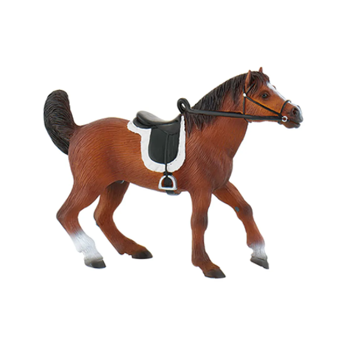 Figurine cheval : Etalon arabe avec selle