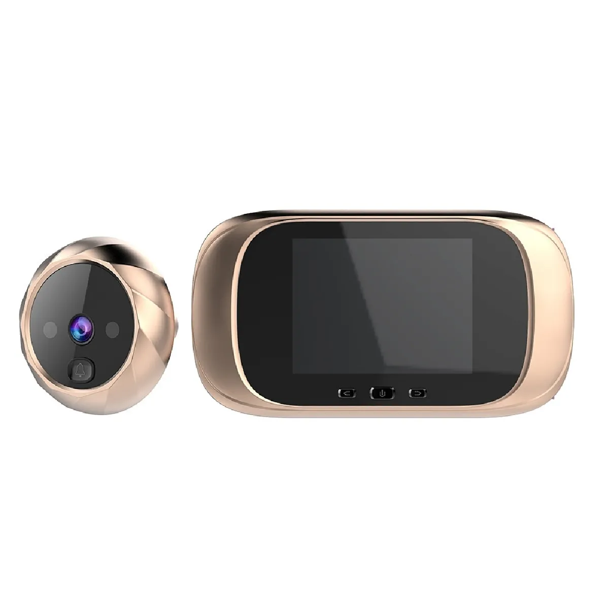 Visiophone sans fil Interphone Portier vidéo Oeil de chat électronique intelligent DD1 avec écran LCD de 2,8 poucesvision nocturne infrarouge / sonnette de porte / caméra Or