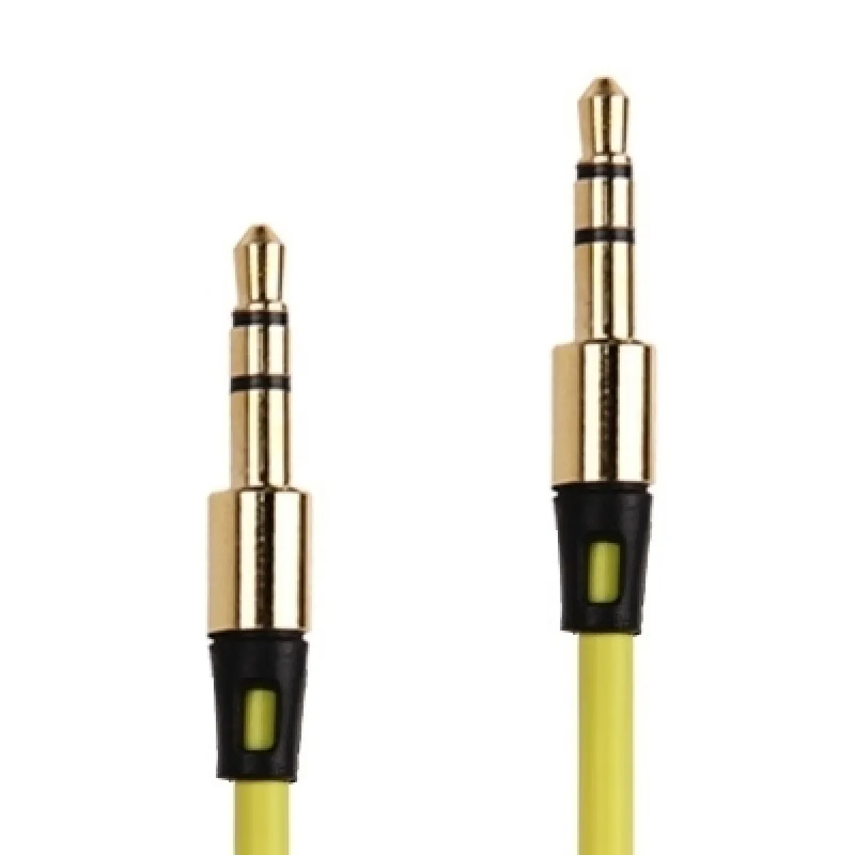 Câble jaune et or pour iPhone / iPad / iPod / MP3, Longueur: 1m d'écouteur jack 3.5mm plaqué