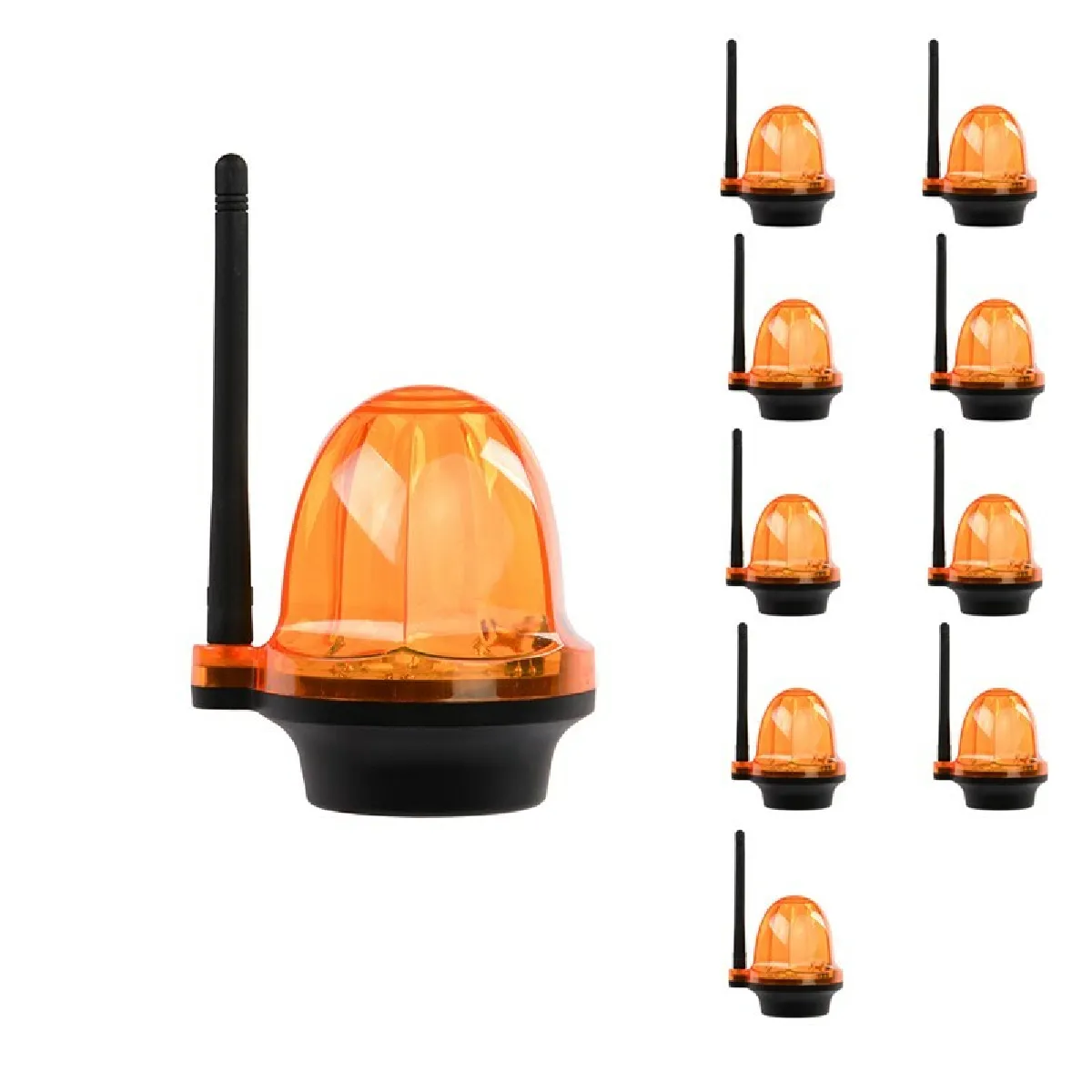 Pack de 10 Feu clignotant portail et garage 12 24 220V, LED d’alarme YET6139 sans fil Orange lumière stroboscopique pour l’automatisation portail électrique porte de Garage volet roulant