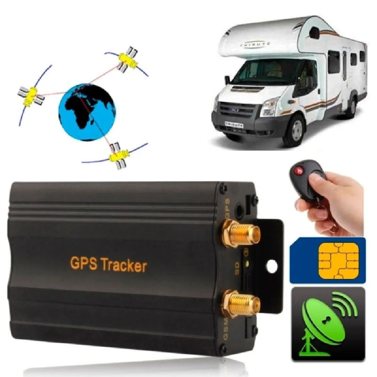 Traceur GPS Voiture Système de suivi de véhicule de GSM / GPRS / GPS avec à télécommande coupez l'huile et le circuit, mémoire de carte de de TF, bande: 850/900/1800 / 1900Mhz