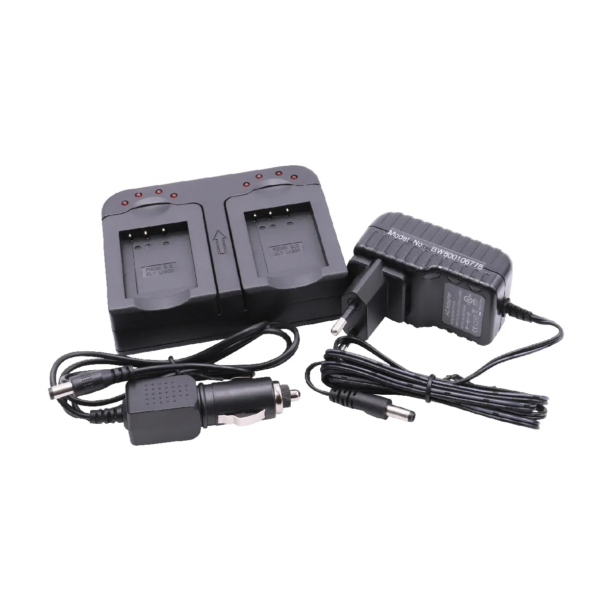 vhbw Chargeur de batterie double compatible avec Nikon Keymission 170, 360 caméra, DSLR, action-cam