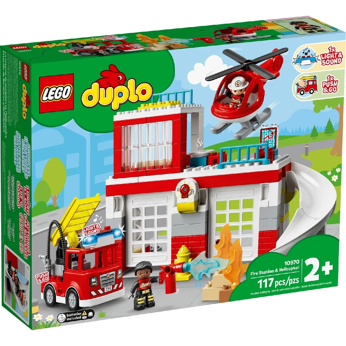 Duplo La caserne et l'hélicoptère des pompiers