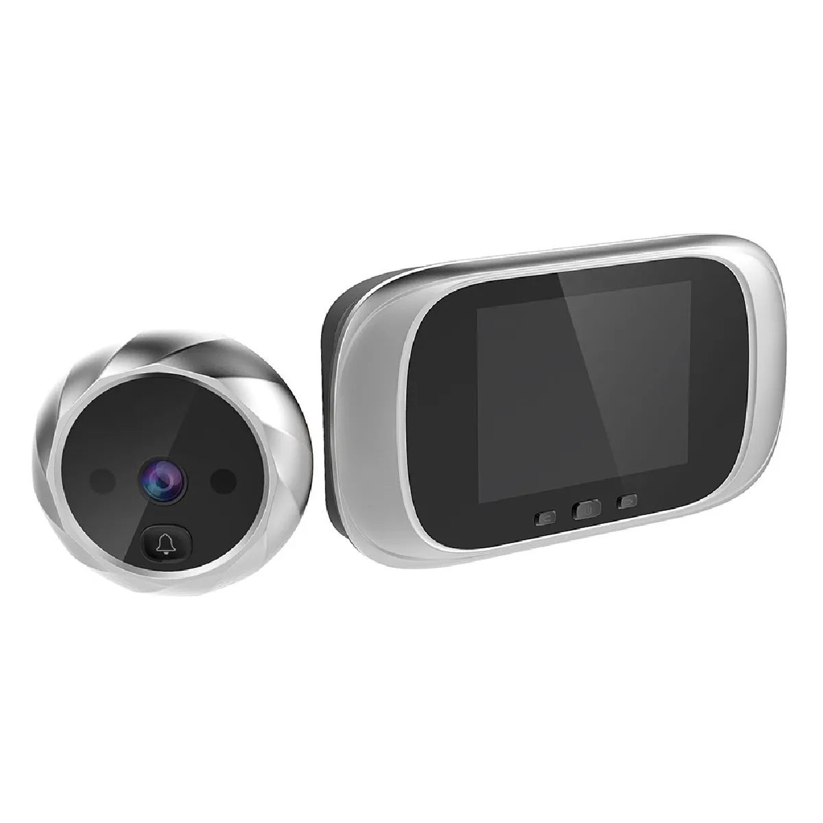 Visiophone sans fil Interphone Portier vidéo Oeil de chat électronique intelligent DD1 avec écran LCD de 2,8 poucesvision nocturne infrarouge de soutien / sonnette de porte / appareil photo argent