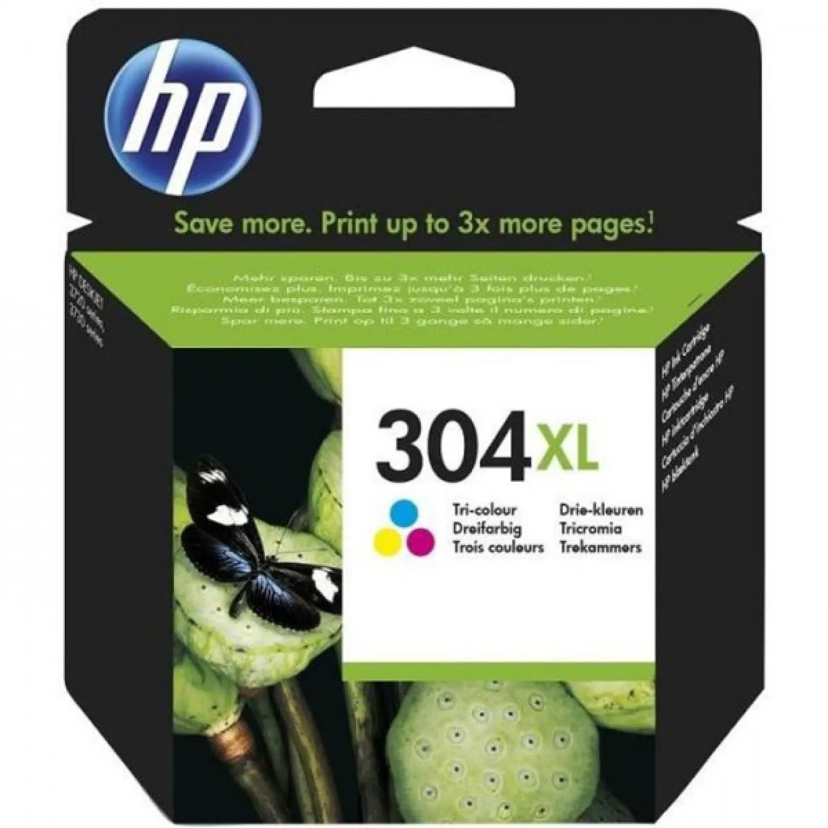 Cartouche d'Encre - Imprimante HP 304XL trois couleurs authentique (N9K07AE) pour HP DeskJet 2620/2630/3720/3730