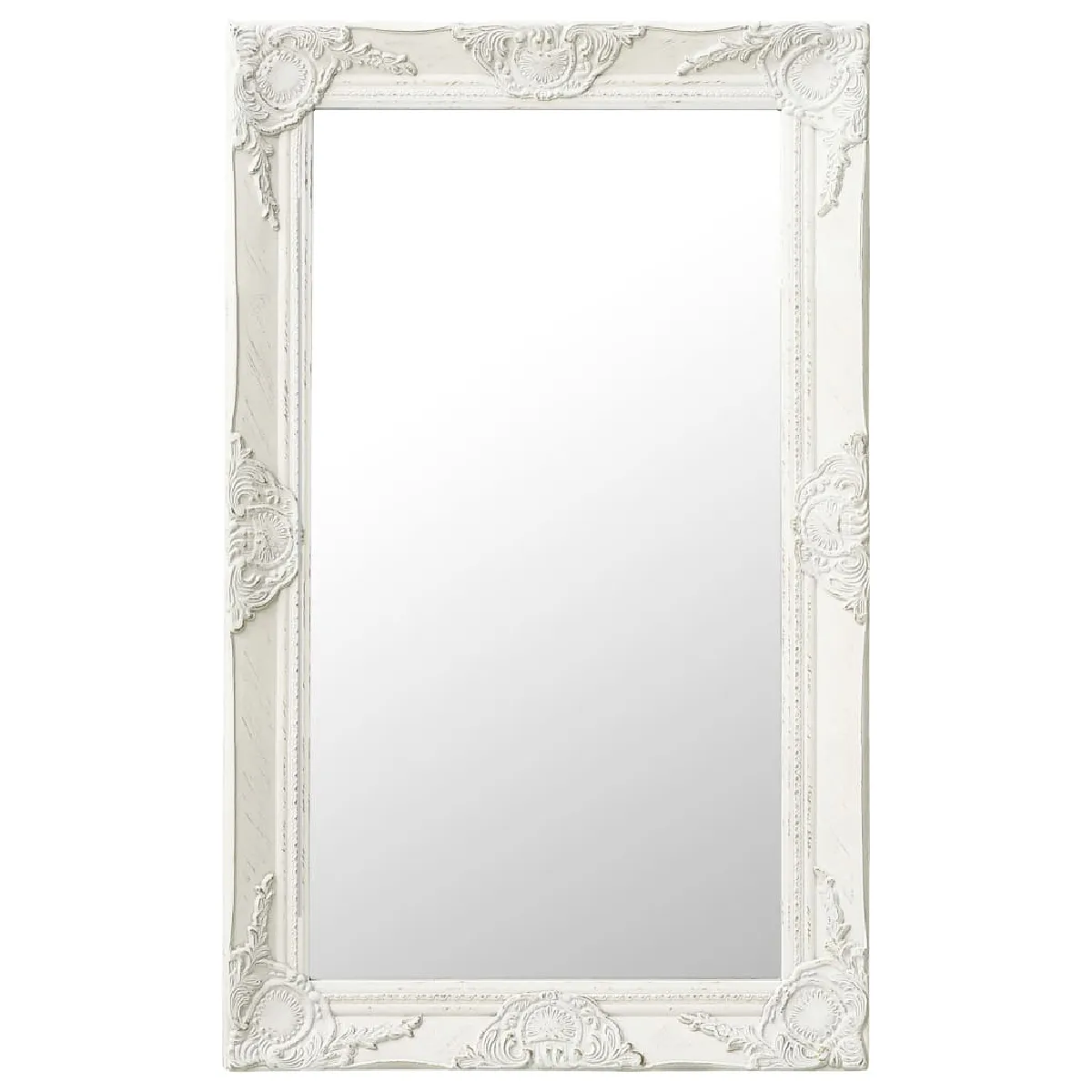 vidaXL Miroir mural style baroque 50x80 cm Blanc