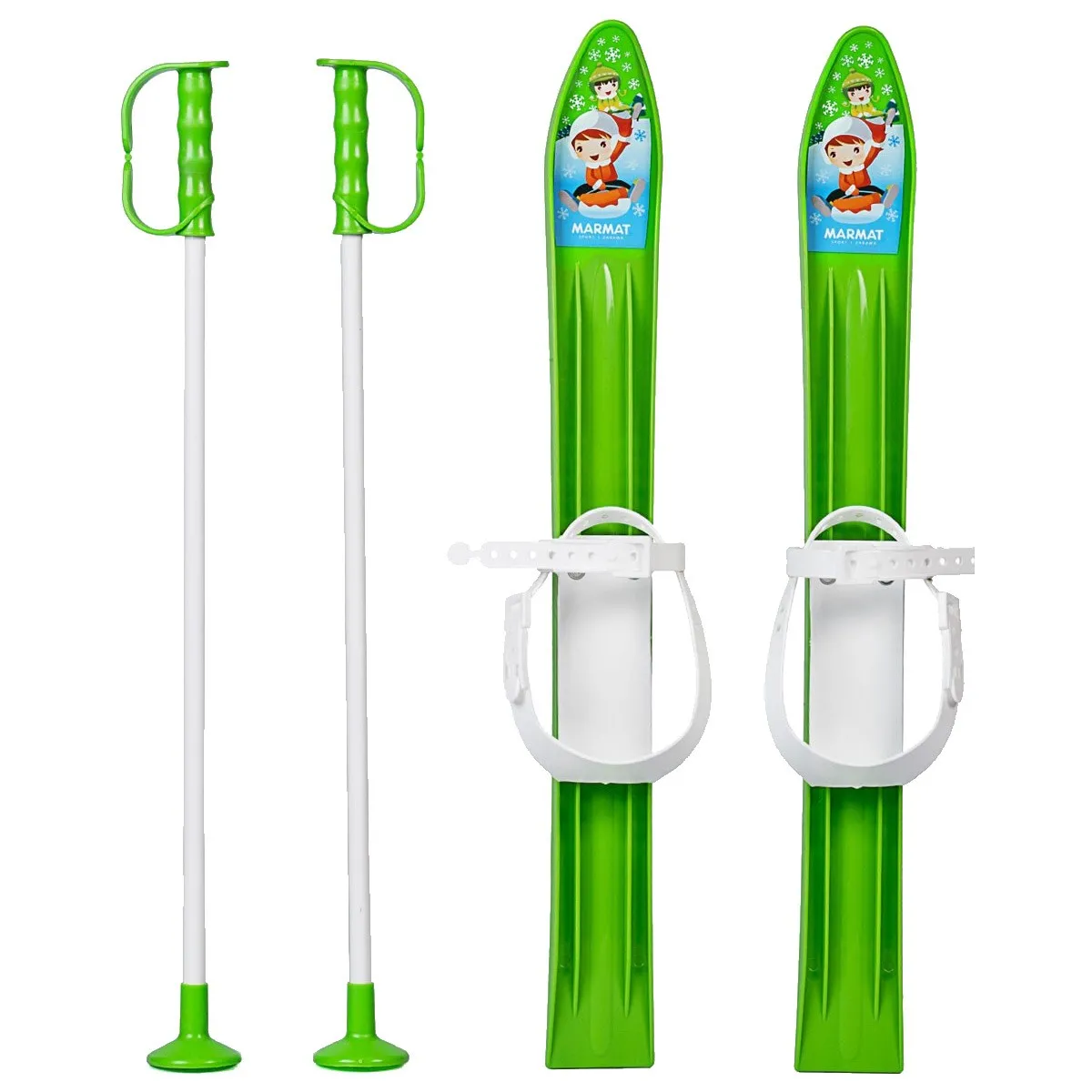 SKI Jeu et apprentissage enfant avec bâtons Vert 60 CM