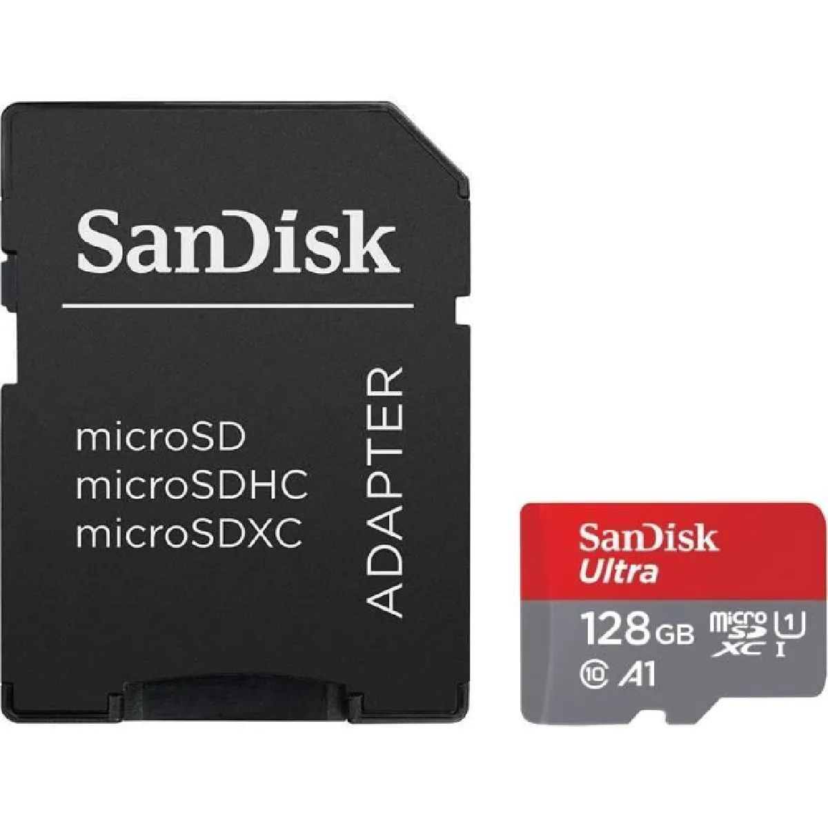 SanDisk Ultra 128 Go microSDXC Carte Mémoire + Adaptateur SD. Vitesse de Lecture Allant jusqu'à 120MB-S, Classe 10, UHS-I, homo A62