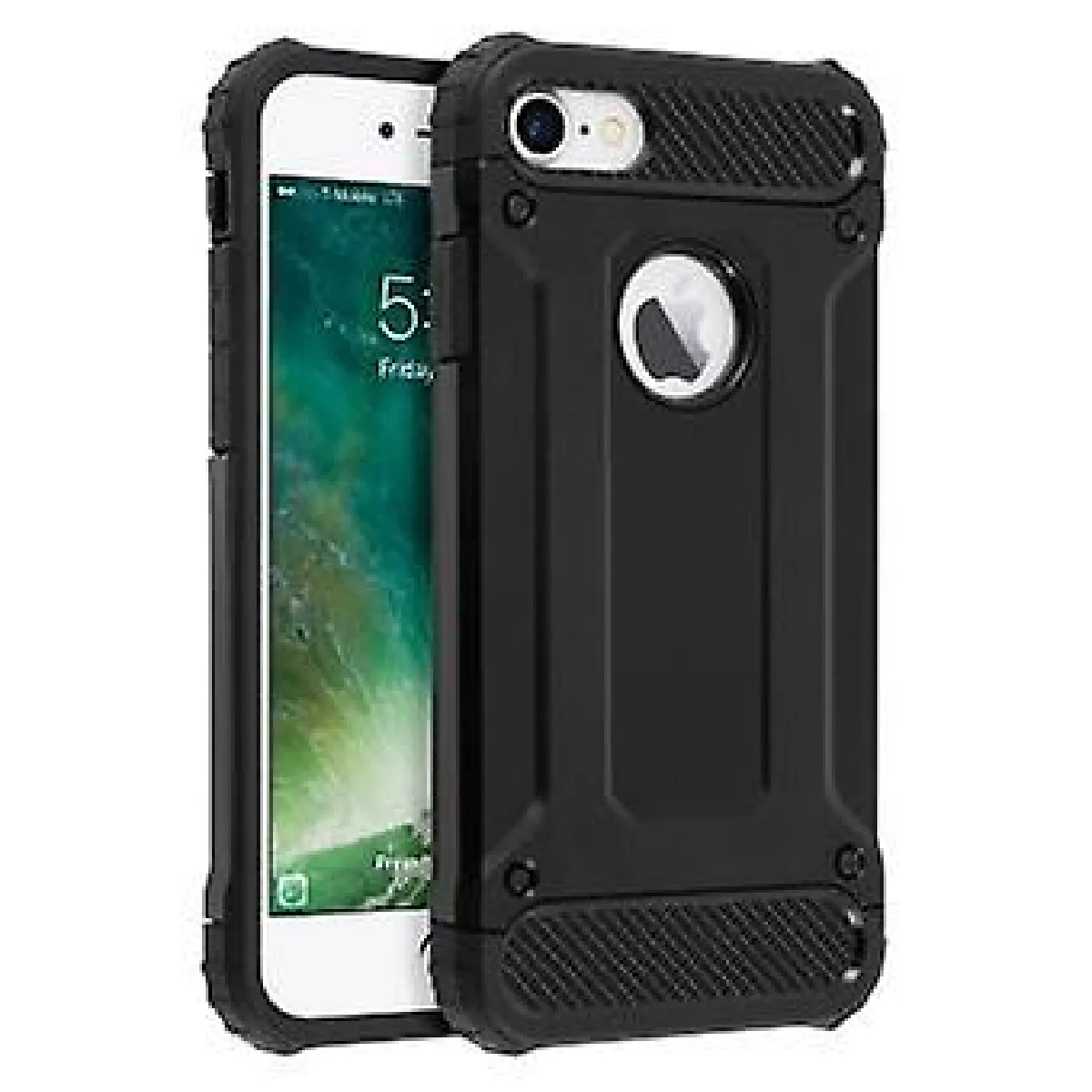 Case de protection contre les chocs iPhone 7/8 - Protection d'automne - noir